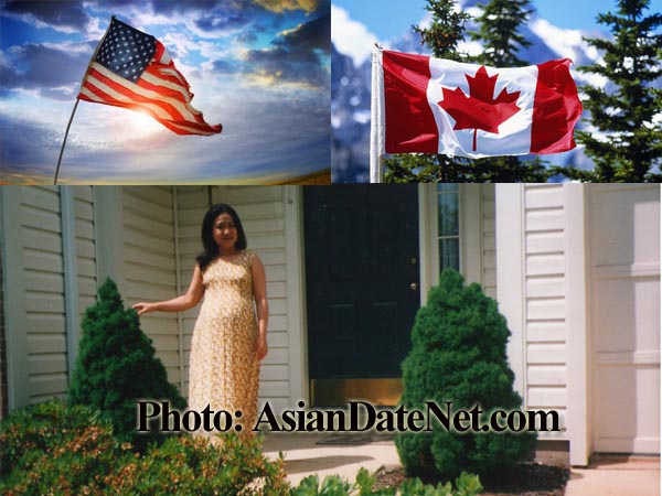 Asian woman gives birth in US and Canada